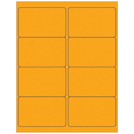 Bsc Preferred 4 x 2-1/2'' Fluorescent Orange Rectangle Laser Labels, 800PK BUY00025264
